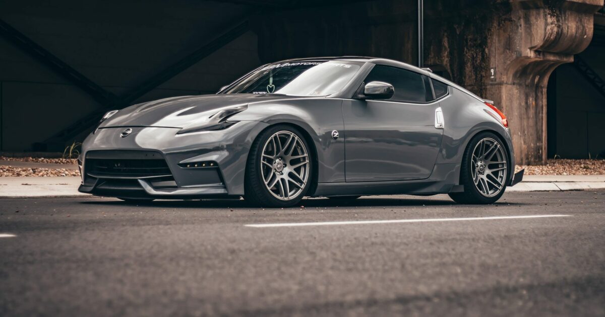 Nardo Gray Nissan 370Z - Forgestar F14 Wheels in Gloss… | Forgestar