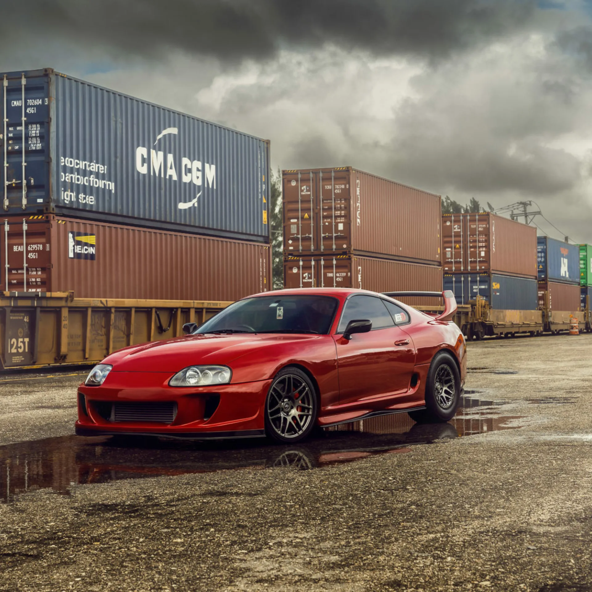 Renaissance Red MK4 Toyota Supra - Forgestar F14 Drag